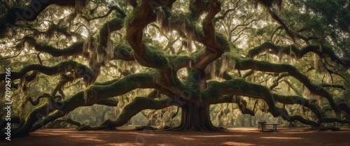 Panorama of branches from the Angel Oak Tree