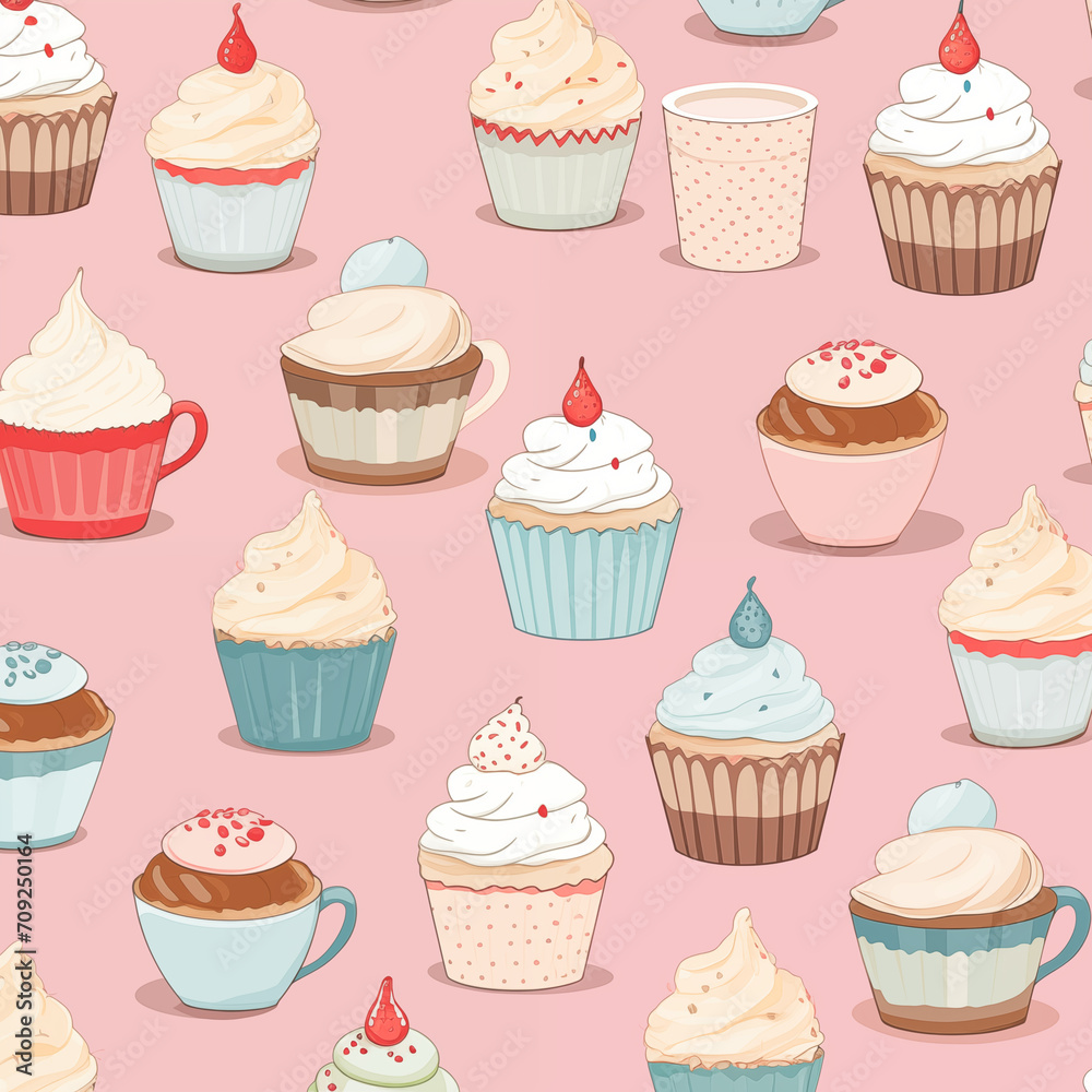 seamless pattern with cupcakes seamless pattern with cupcakes