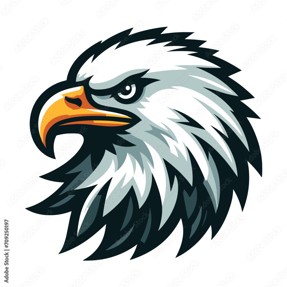 Fototapeta premium bird eagle hawk head logo mascot design vector illustration isolated on white background