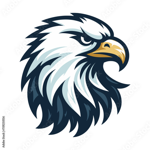 bird eagle hawk head logo mascot design vector illustration isolated on white background