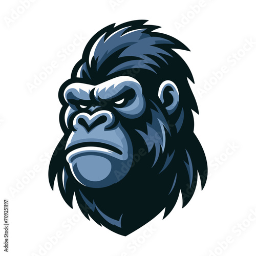 gorilla ape monkey head mascot design logo vector illustration isolated on white background