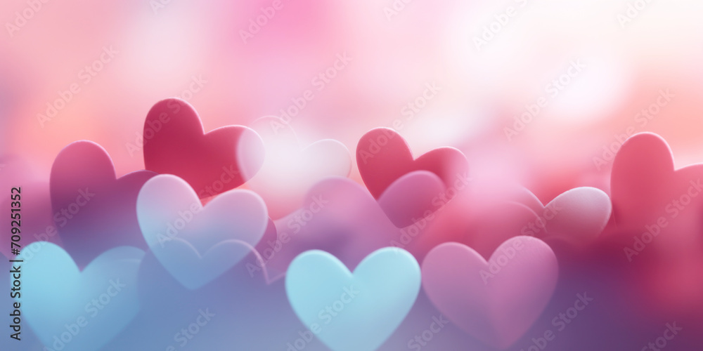 Hearts abstract background. Valentines day background banner
