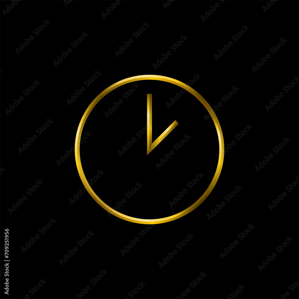 Clock icon, golden metallic thin 3d lines vector illustration collection.
Clock icon, golden metallic thin 3d lines vector illustration collection.