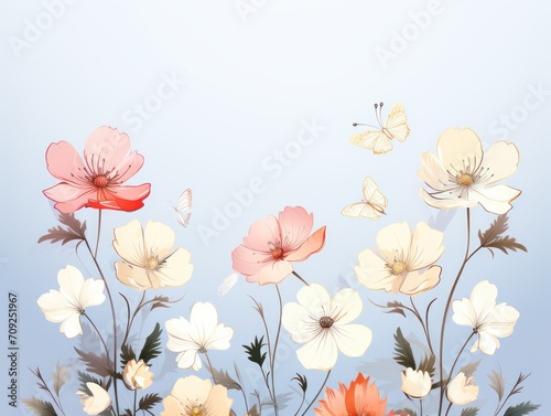 image of flowers on a light blue background.
