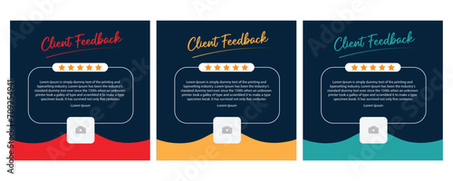 Customer feedback review or testimonial design social media Instagram post template