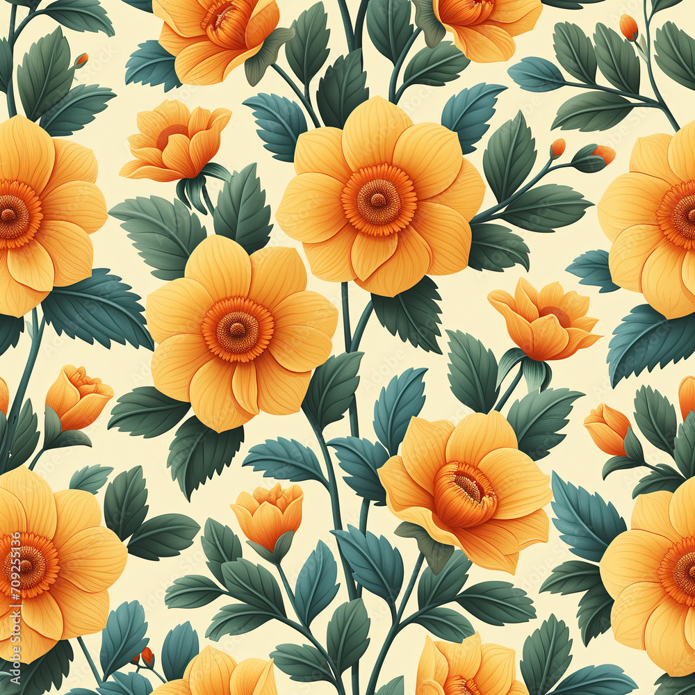 Daffodil Floral Pattern Daffodil Floral Pattern