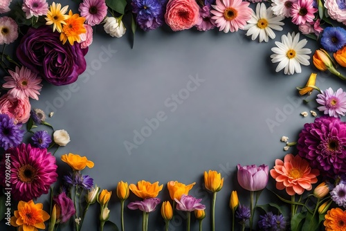 Flower arrangement or bouquet colorful spring flowers isolated on transparent background.-