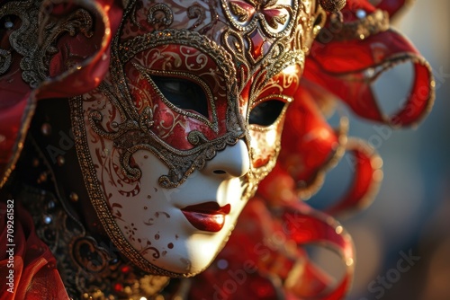 Traditional venetian carnival mask closeup. Venice, Italy © Владимир Солдатов