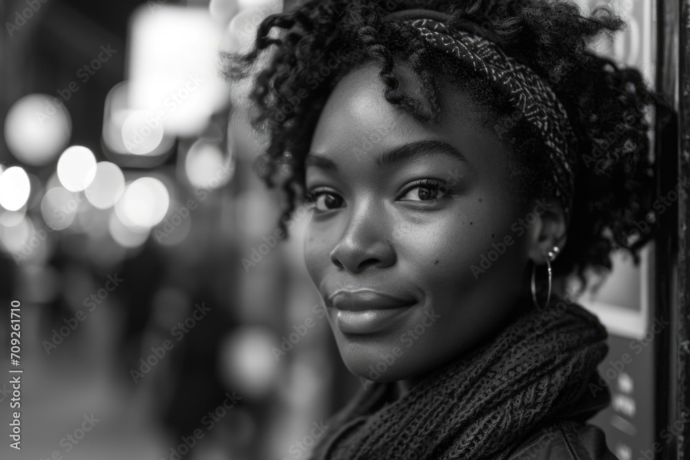 Portrait of a beautiful young african american woman with afro hairstyle in the city. Portrait of a beautiful young african american woman with afro hairstyle in the city.