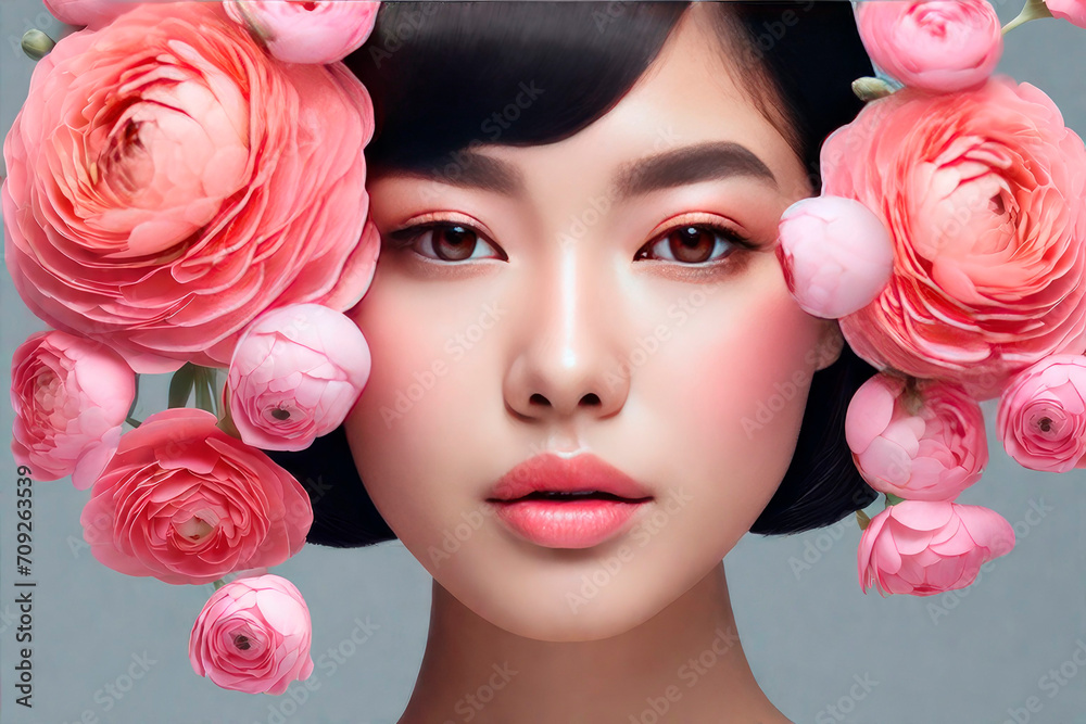 Closeup face of young beautiful woman with a healthy clean skin. Closeup face of young beautiful woman with a healthy clean skin.