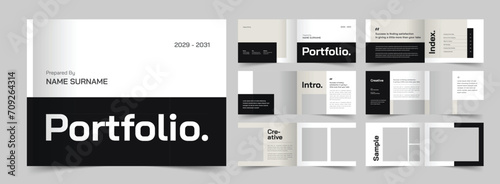 Minimalist Portfolio Brochure, Architecture Portfolio Layout, Portfolio Brochure Layout, A4 Template