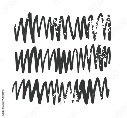 Zigzag scribbling shading hand drawn vector