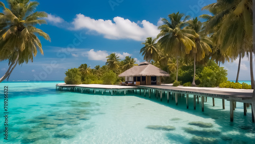 Beautiful villa on an island in the Maldives