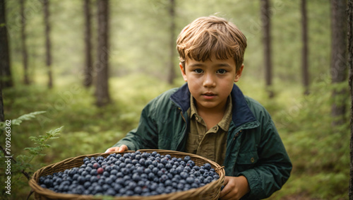 child with basket of berries © The A.I Studio
