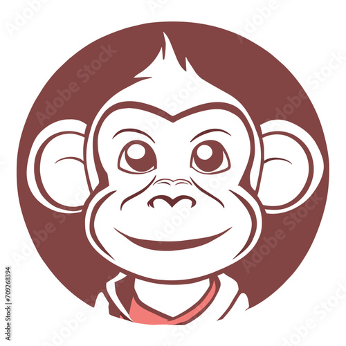 Portrait of a small young macaque monkey