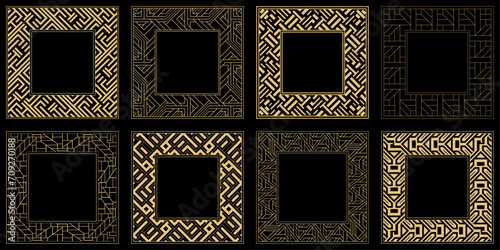 Set. Ornament. Venzel. Logo, template, labels and icons. Vector.