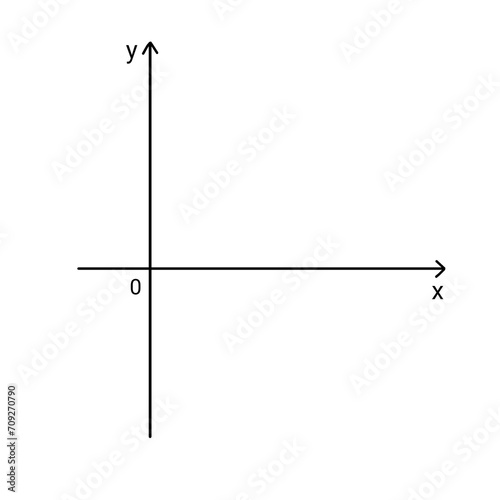 A rectangular coordinate system in space. Point coordinates illustration