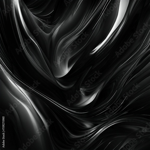 black flowing wave abstract illustration background