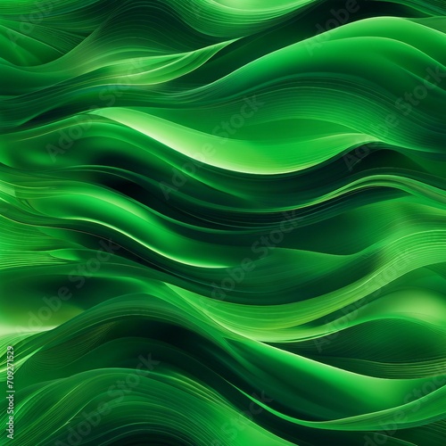 green flowing wave abstract illustration background