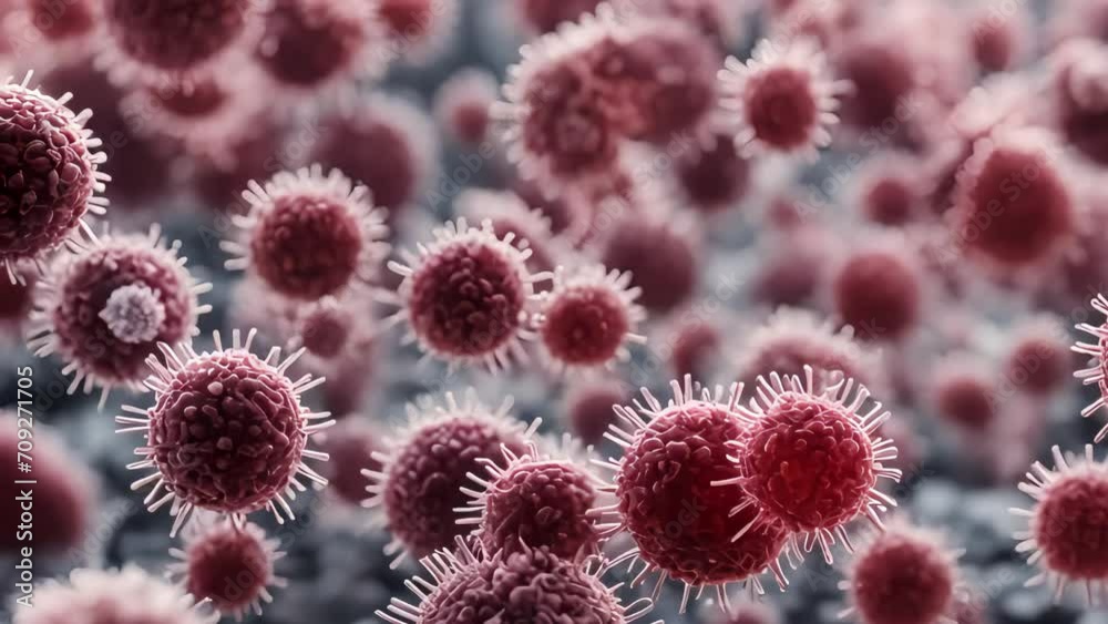 viruses and bacteria under the microscope. illustration of medical diagnostics. Generative AI