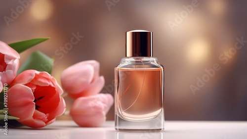 Captivating Fragrance: Exquisite Tulip Aroma Encapsulated in a Petite Bottle - AI Generative