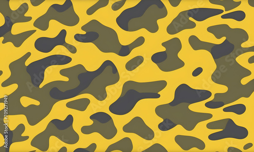 Yellow Camouflage Pattern Military Colors Vector Style Camo Background Graphic Army Wall Art Design