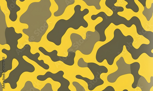 Yellow Camouflage Pattern Military Colors Vector Style Camo Background Graphic Army Wall Art Design