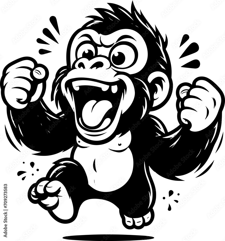Obraz premium Giddy Gorilla Cartoon icon 8