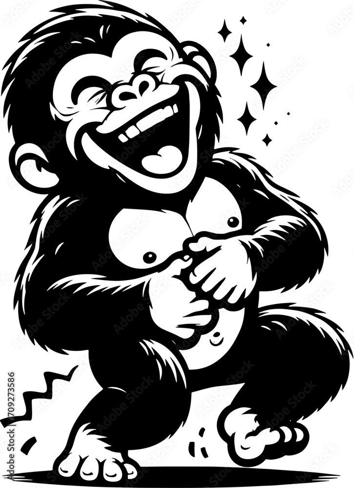 Obraz premium Giddy Gorilla Cartoon icon 7