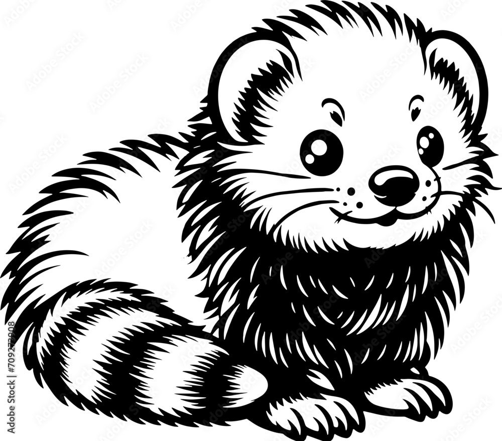 Naklejka premium Fluffy Ferret Cartoon icon 8