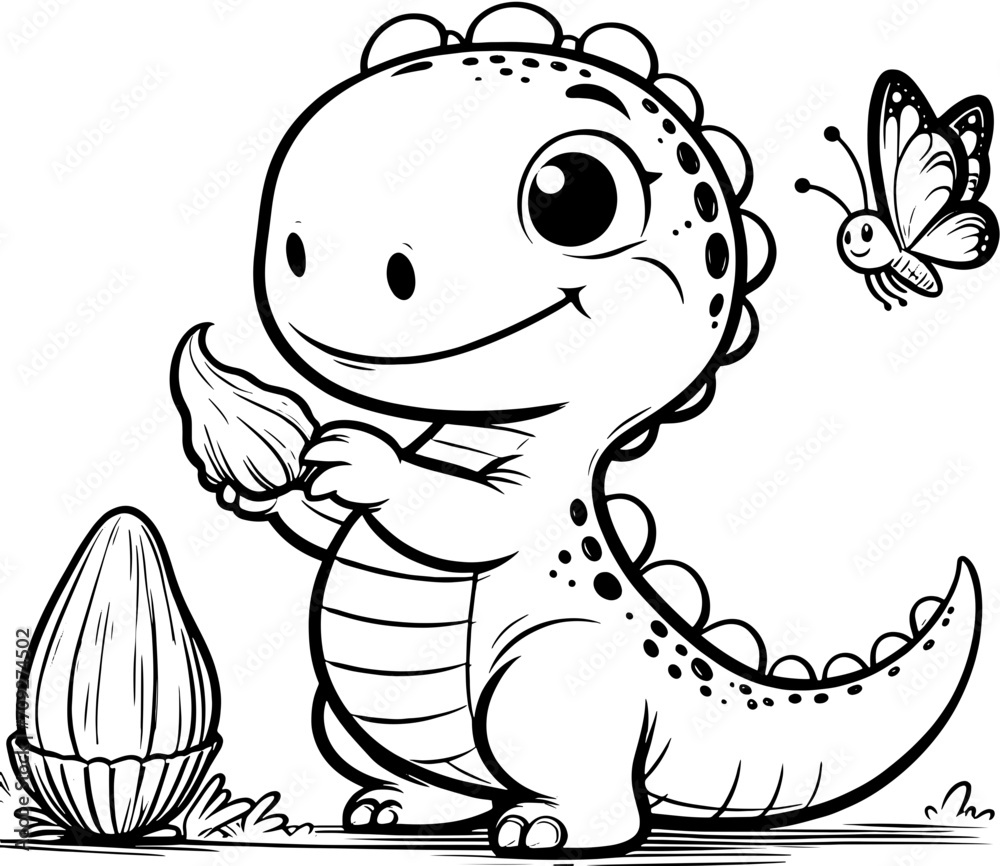Fototapeta premium Dilly Dinosaur Cartoon icon 5