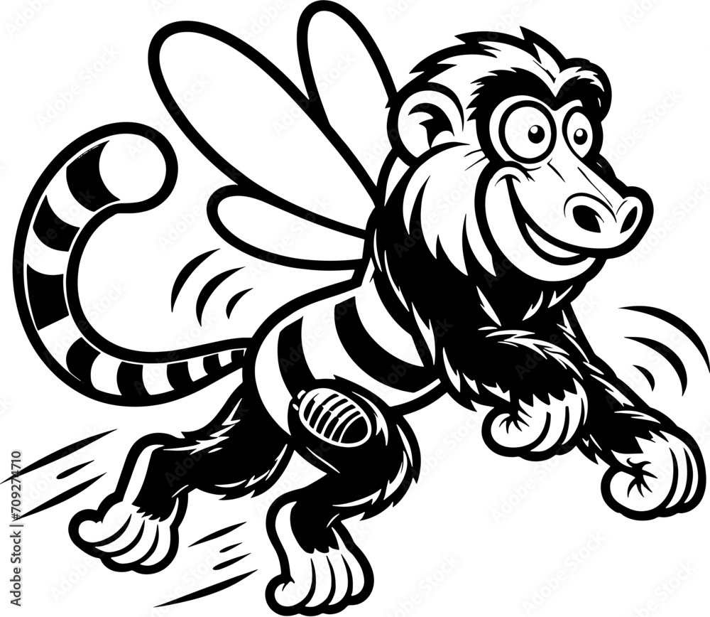 Naklejka premium Buzzy Baboon Cartoon icon 8