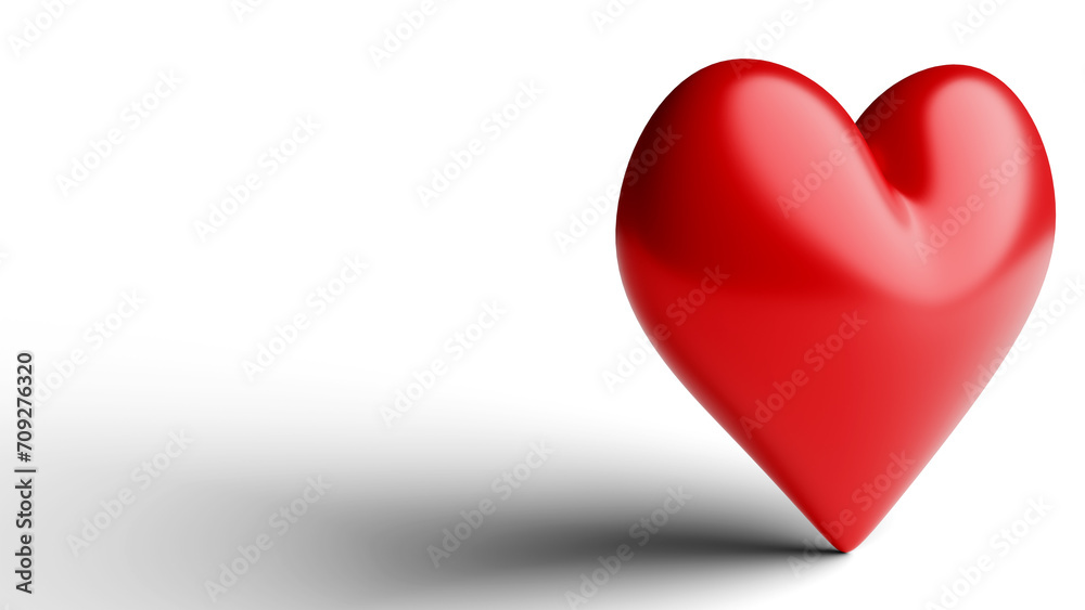 Glossy Red Heart on White Background. 3d Rendering (Illustration) Glossy Red Heart on White Background. 3d Rendering (Illustration)
