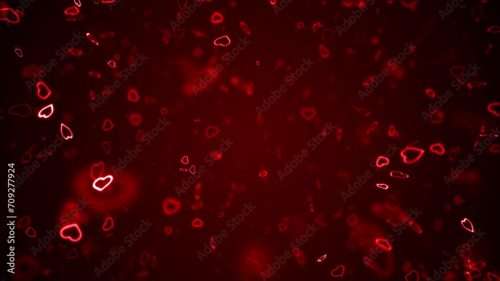 Heart love valentine day wedding anniversary abstract particles background loop