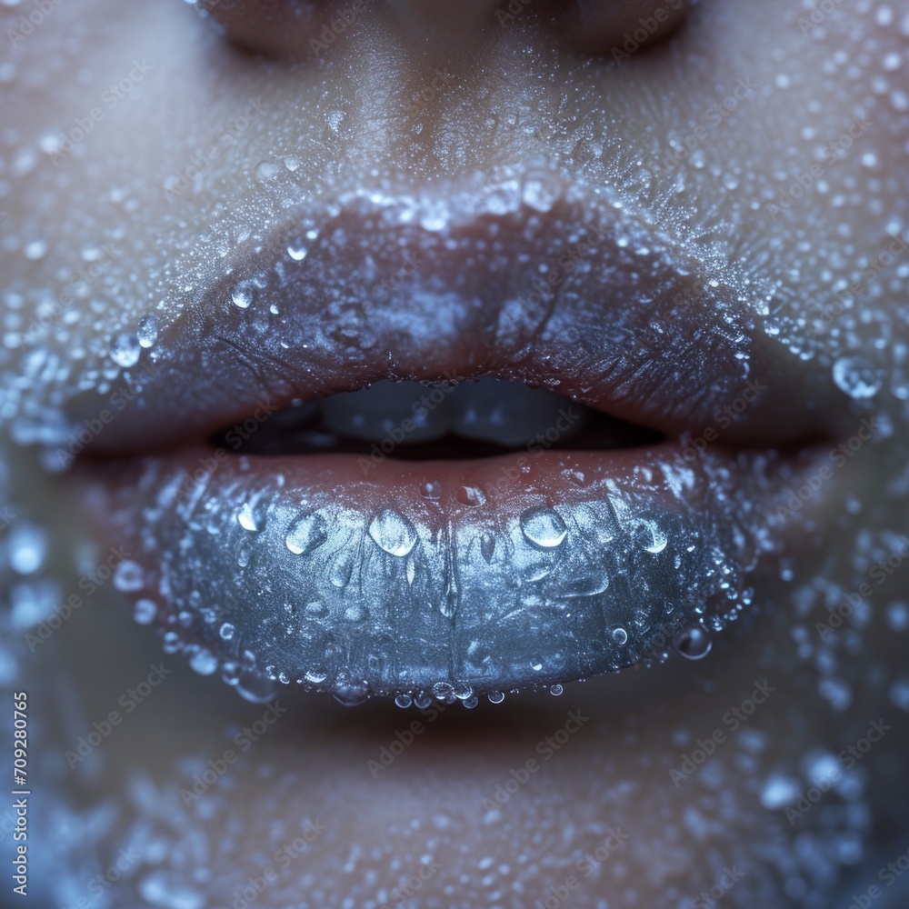 Obraz premium Сlose up view of woman lips.