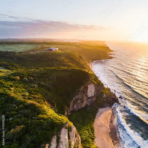 sunset over the sea on the island