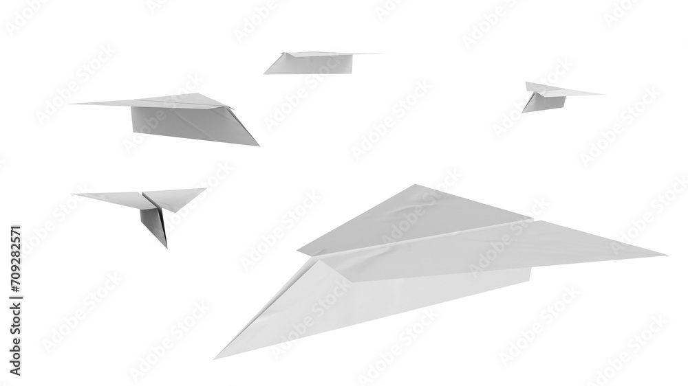 Airplane made with Paper. Paper folded into the shape of an airplane. 3D render. Origami. Airplane made with Paper. Paper folded into the shape of an airplane. 3D render. Origami.