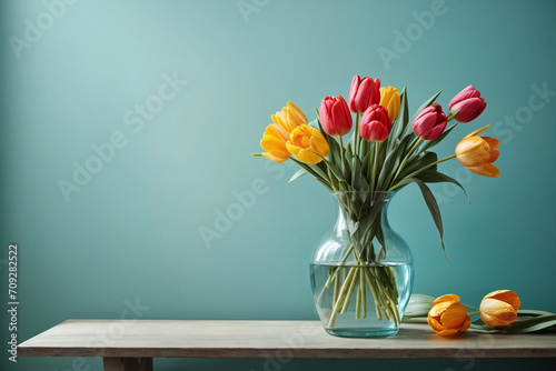 tulips in a vase on the table