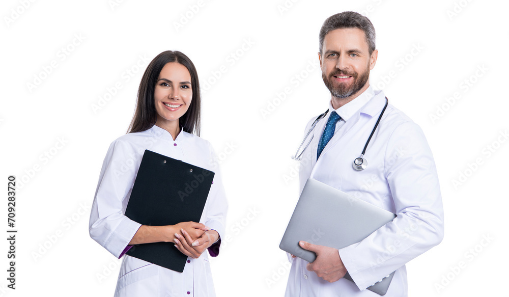 medical record diagnosis. medical prescription after doctor checkup. prescription healthcare. medical service. doctor hold clipboard writing prescription to patient. good team - obrazy, fototapety, plakaty 