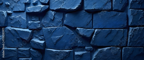 texture of clean empty blue stone surface backdrop between blue wall texture background.