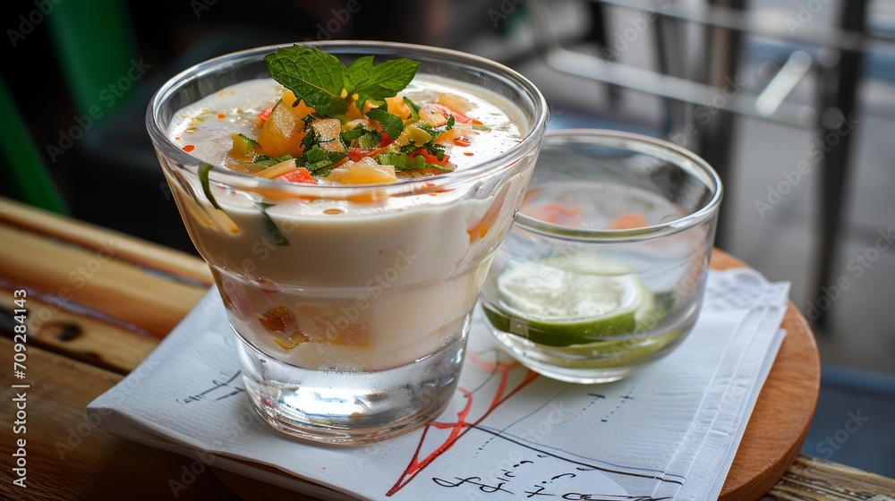Leche de tigre, a Peruvian ceviche dish Leche de tigre, a Peruvian ceviche dish