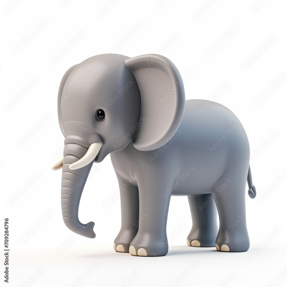 a grey elephant with tusks