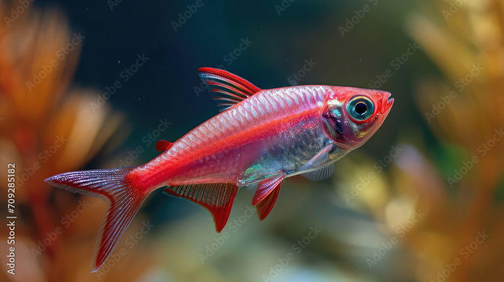 Majestic betta fish with radiant red fins.