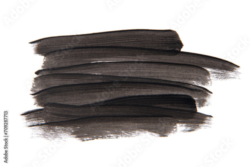 Black Watercolor. Abstract painted ink strokes set on watercolor paper.