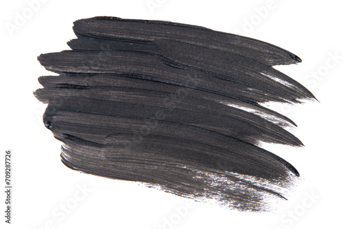 Black Watercolor. Abstract painted ink strokes set on watercolor paper.