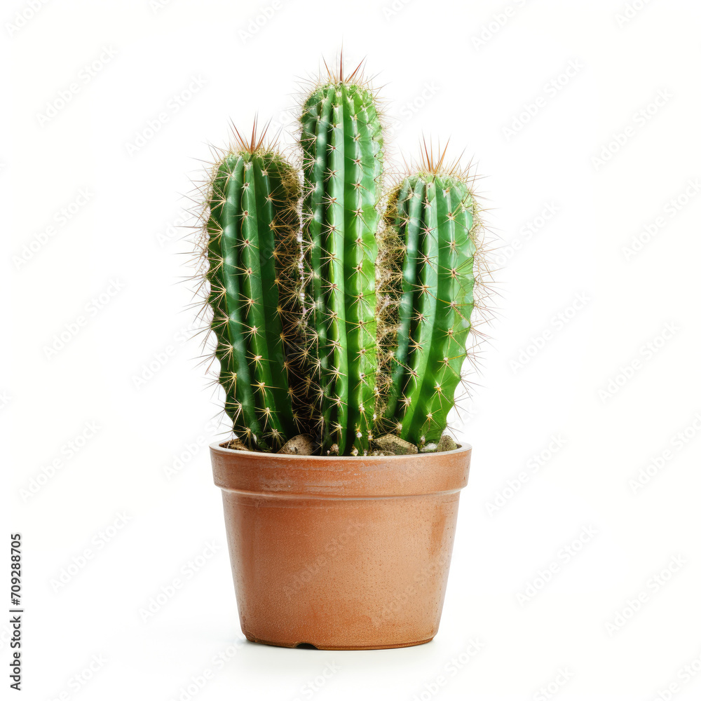 cactus in a vase isolated on white background cactus in a vase isolated on white background