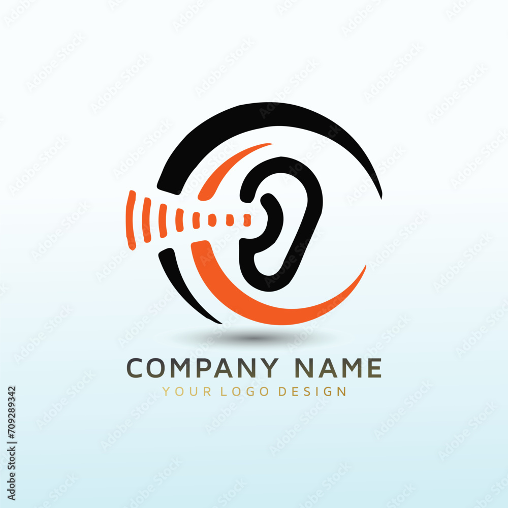 Audiology business vector logo design