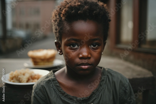 hungry portrait of a child in Africa 