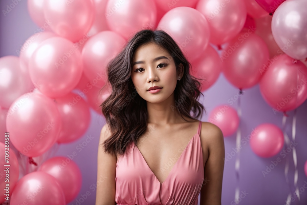 young woman portraits with balloons