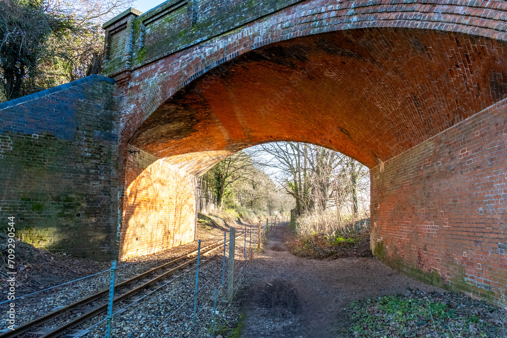 Brick built bridge over the Bure Valley narrow gauge railway line